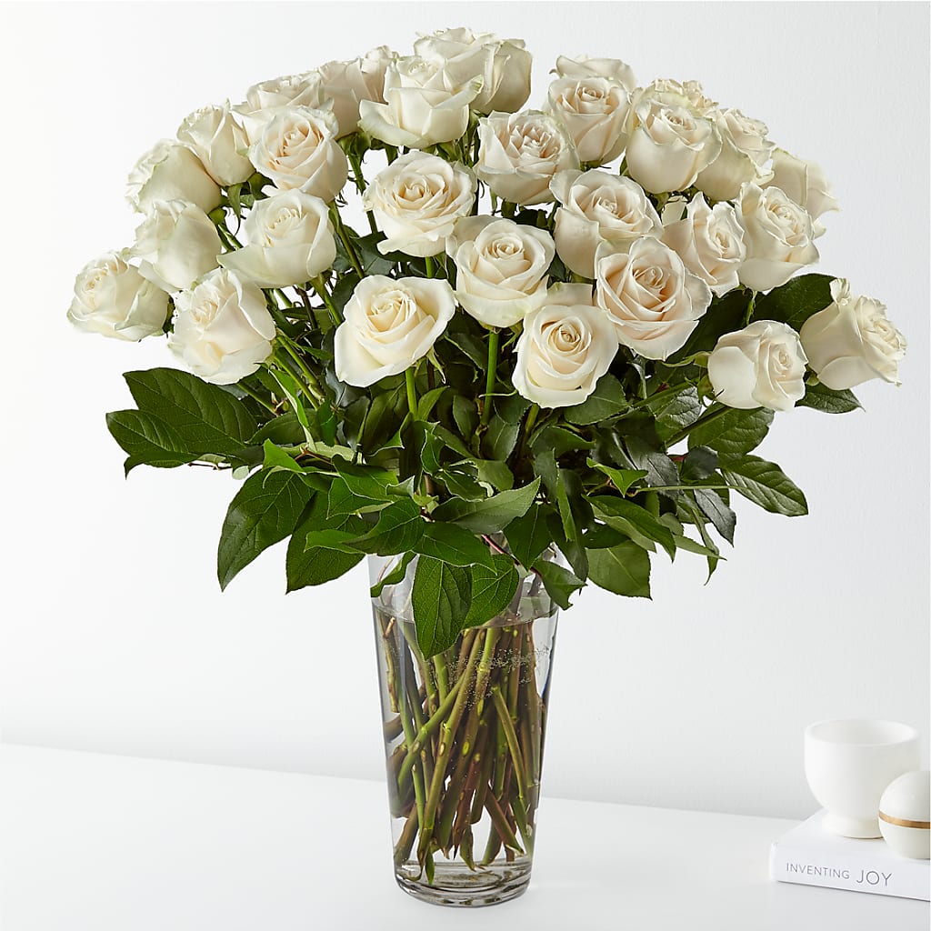 Long Stem White Rose Bouquet – OBIE'S FLOWERS, Pemberville OH