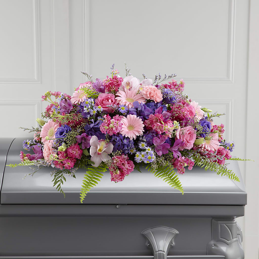 Glorious Garden Casket Spray – OBIE'S FLOWERS, Pemberville OH