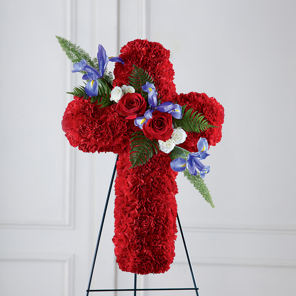 Faithful Hero Floral Cross – OBIE'S FLOWERS, Pemberville OH
