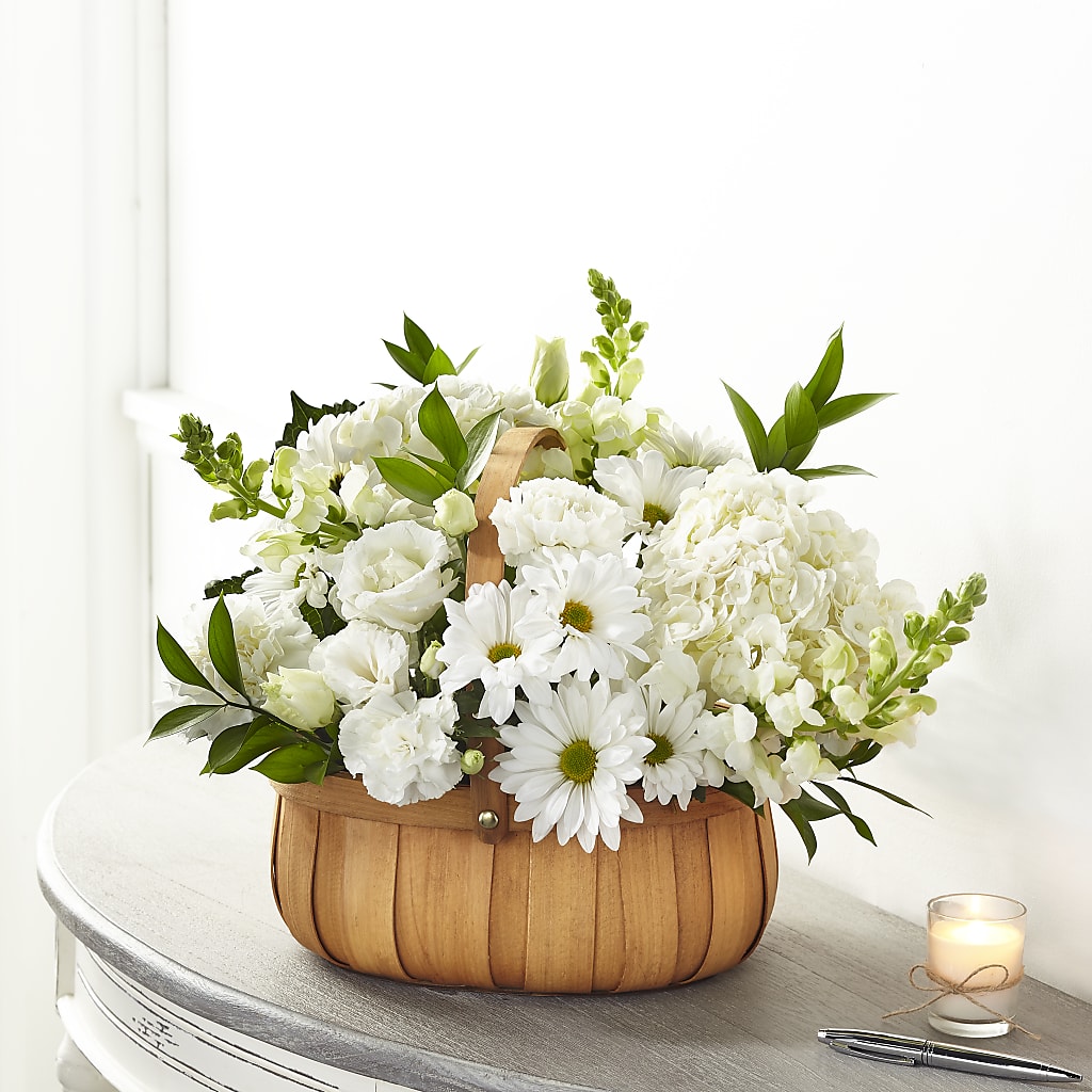 Pure Ivory Basket – OBIE'S FLOWERS, Pemberville OH