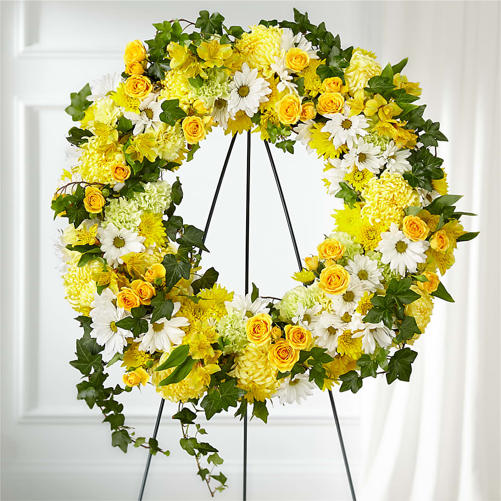 Golden Remembrance Wreath – OBIE'S FLOWERS, Pemberville OH