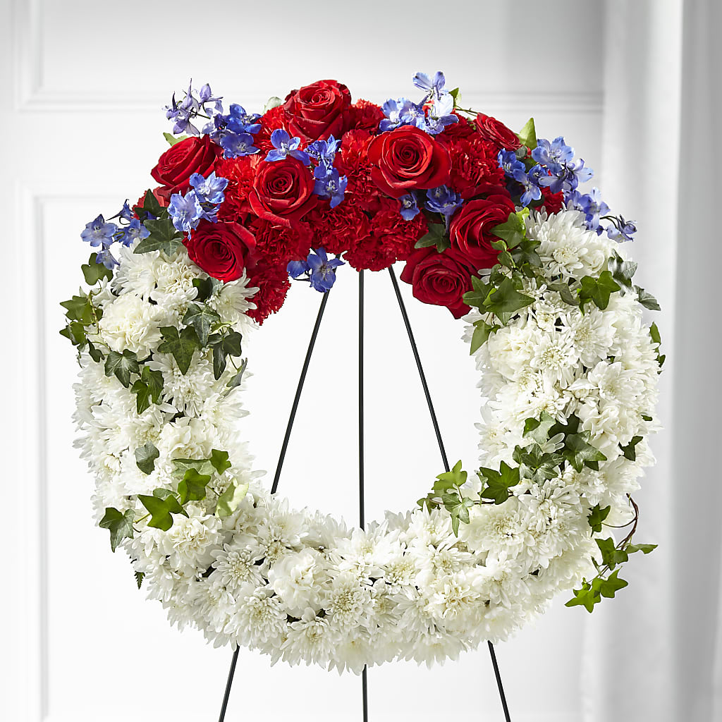 Patriotic Passion Wreath – OBIE'S FLOWERS, Pemberville OH