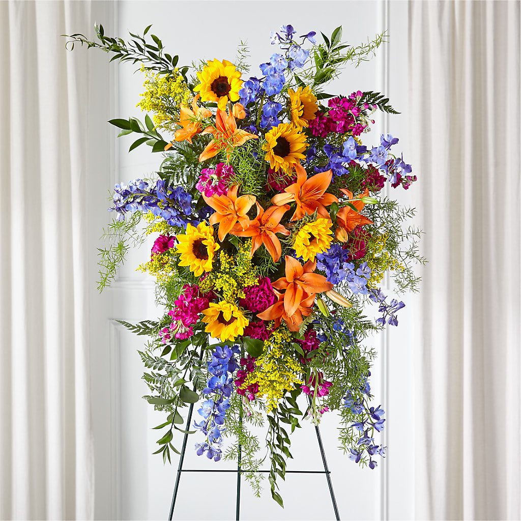 Sunlit Memories Standing Spray (Standard) – OBIE'S FLOWERS, Pemberville OH