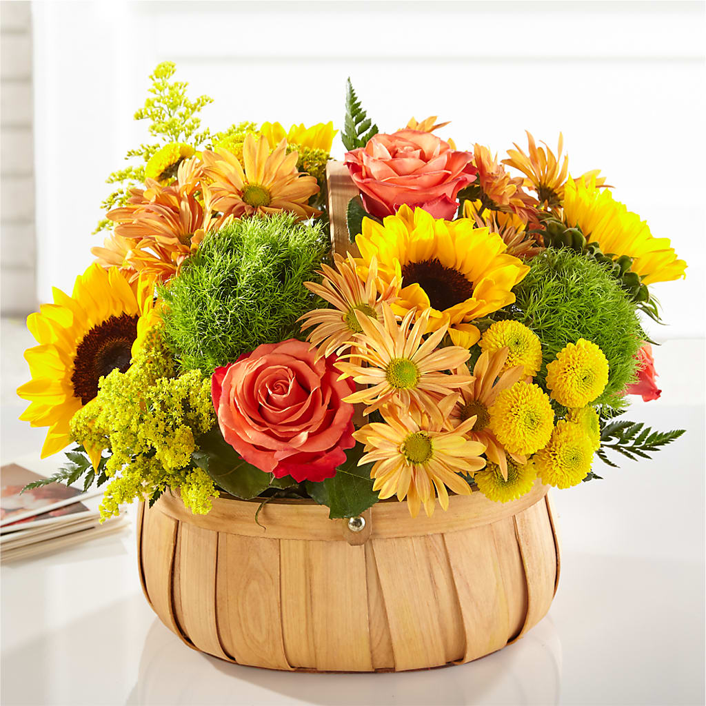 Harvest Sunflower Basket – OBIE'S FLOWERS, Pemberville OH