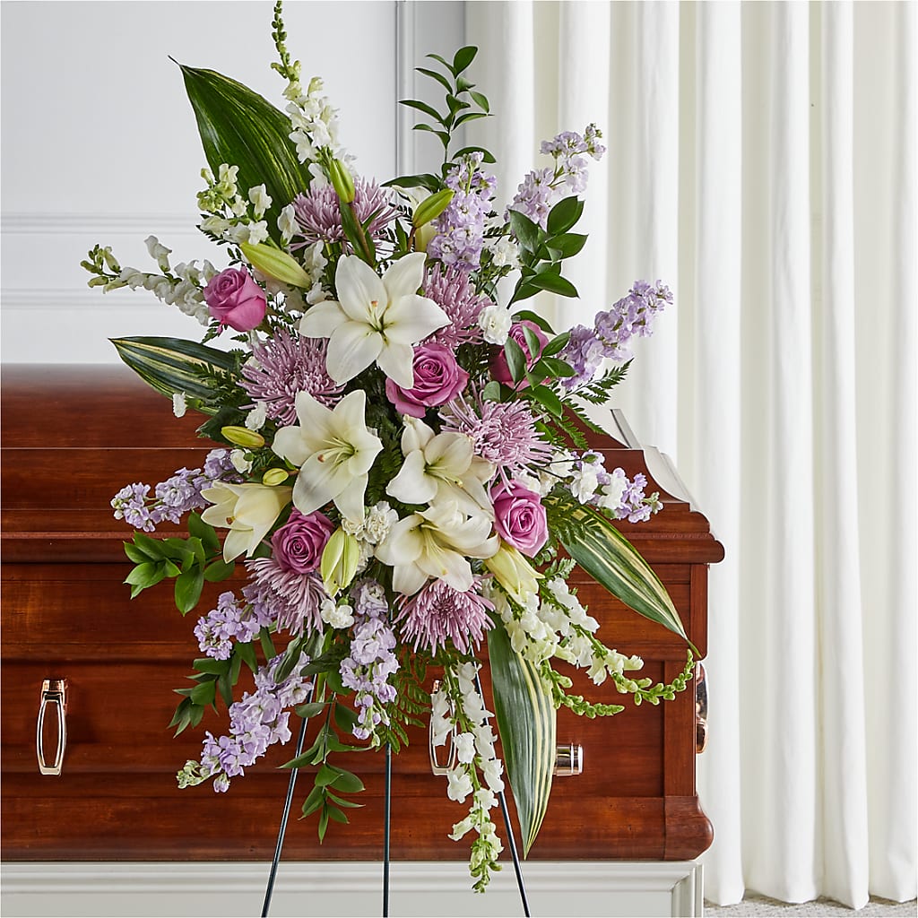 Grateful Hearts Standing Spray – OBIE'S FLOWERS, Pemberville OH