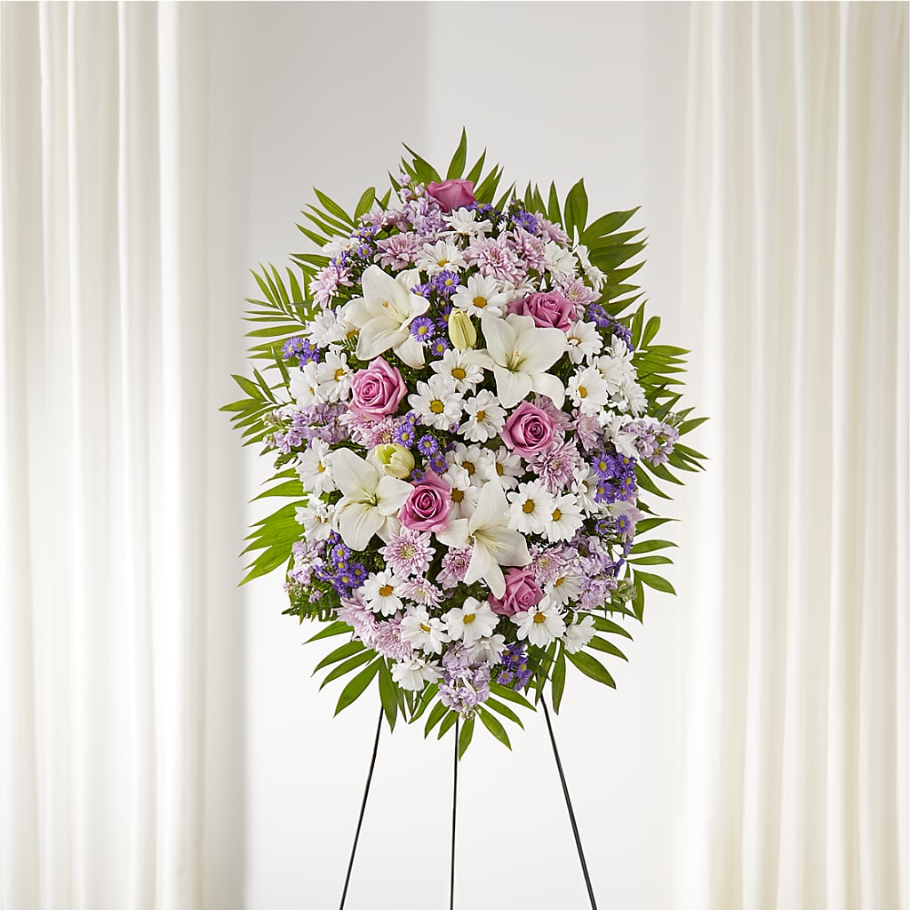 Surrounded by Love Standing Spray – OBIE'S FLOWERS, Pemberville OH