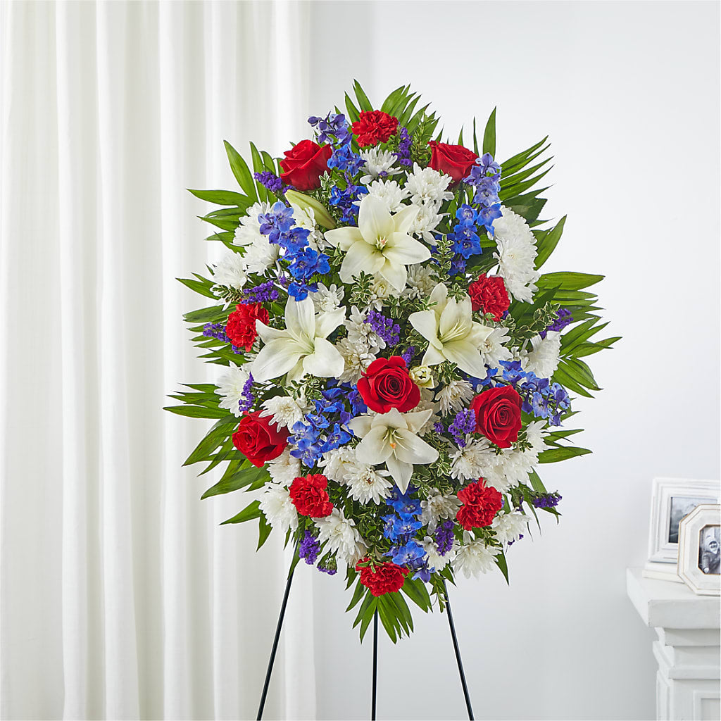 Cherished Service Standing Spray – OBIE'S FLOWERS, Pemberville OH