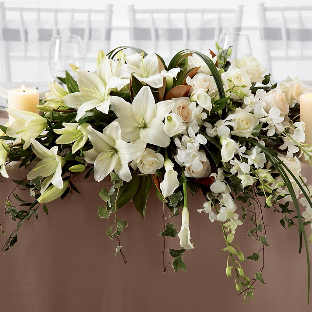 White Linen Arrangement – OBIE'S FLOWERS, Pemberville OH