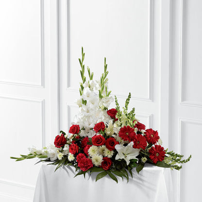 Crimson & White Arrangement – OBIE'S FLOWERS, Pemberville OH