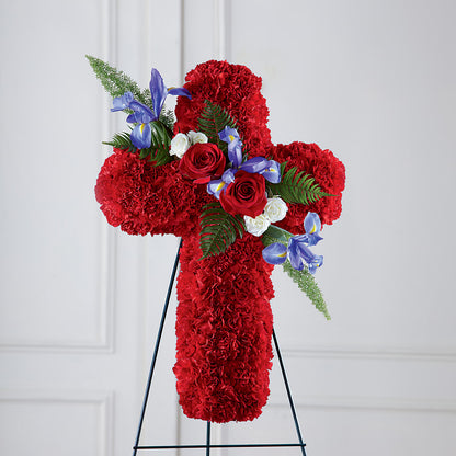 Faithful Hero Floral Cross – OBIE'S FLOWERS, Pemberville OH