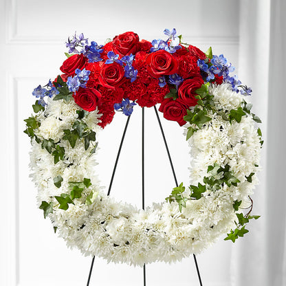 Patriotic Passion Wreath – OBIE'S FLOWERS, Pemberville OH