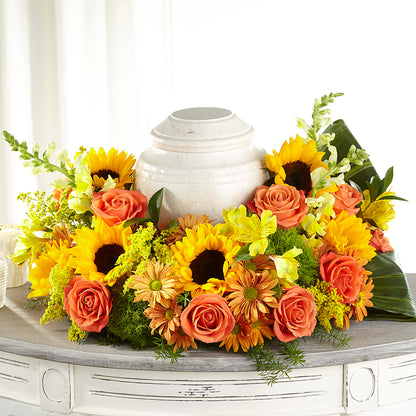 Faithful Sunflower Cremation Adornment – OBIE'S FLOWERS, Pemberville OH