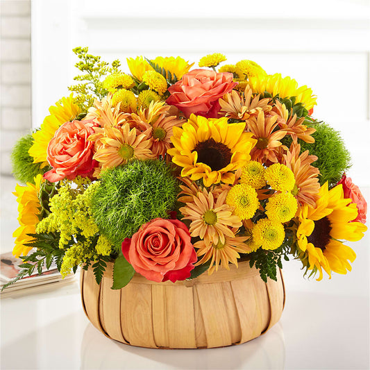 Harvest Sunflower Basket – OBIE'S FLOWERS, Pemberville OH