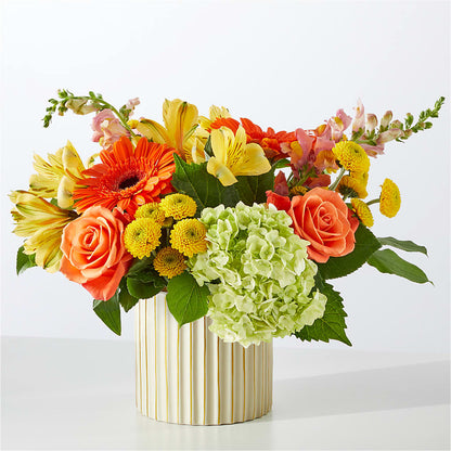 Autumn Sunshine Bouquet with Ivory Vase – OBIE'S FLOWERS, Pemberville OH