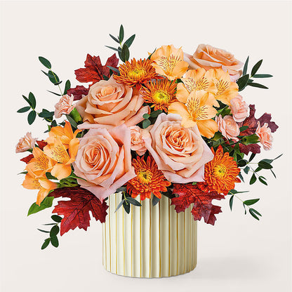 Spiced Latte Bouquet with Ivory Vase – OBIE'S FLOWERS, Pemberville OH