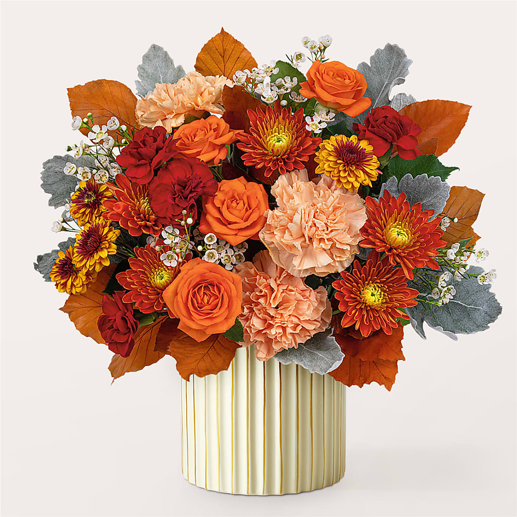 Merlot Bouquet with Ivory Vase – OBIE'S FLOWERS, Pemberville OH
