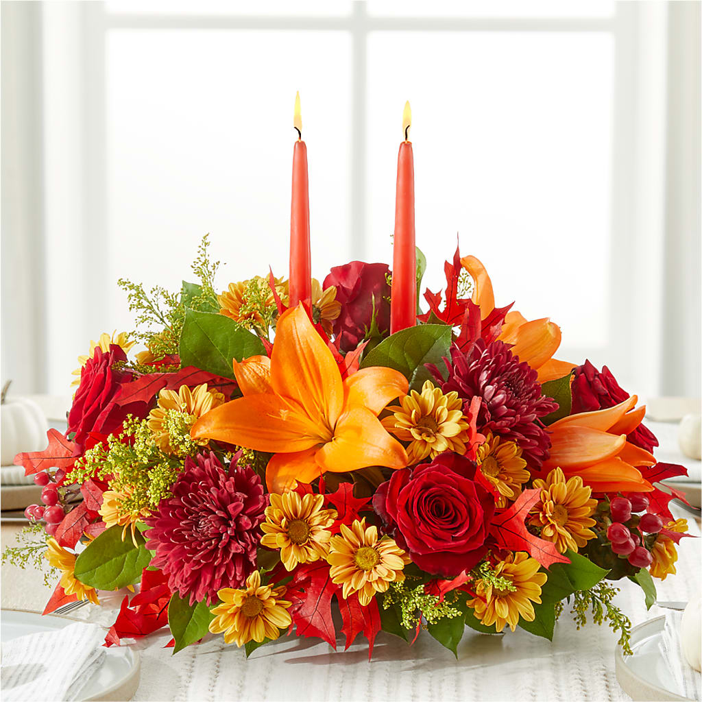 Autumn's Embrace Centerpiece – OBIE'S FLOWERS, Pemberville OH