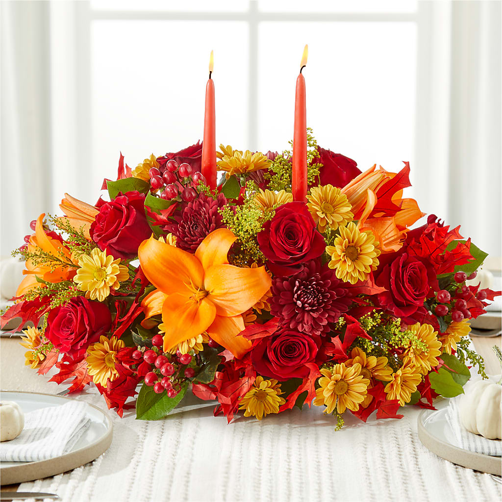 Autumn's Embrace Centerpiece – OBIE'S FLOWERS, Pemberville OH