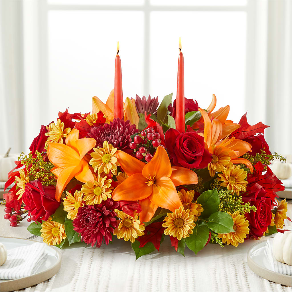 Autumn's Embrace Centerpiece – OBIE'S FLOWERS, Pemberville OH