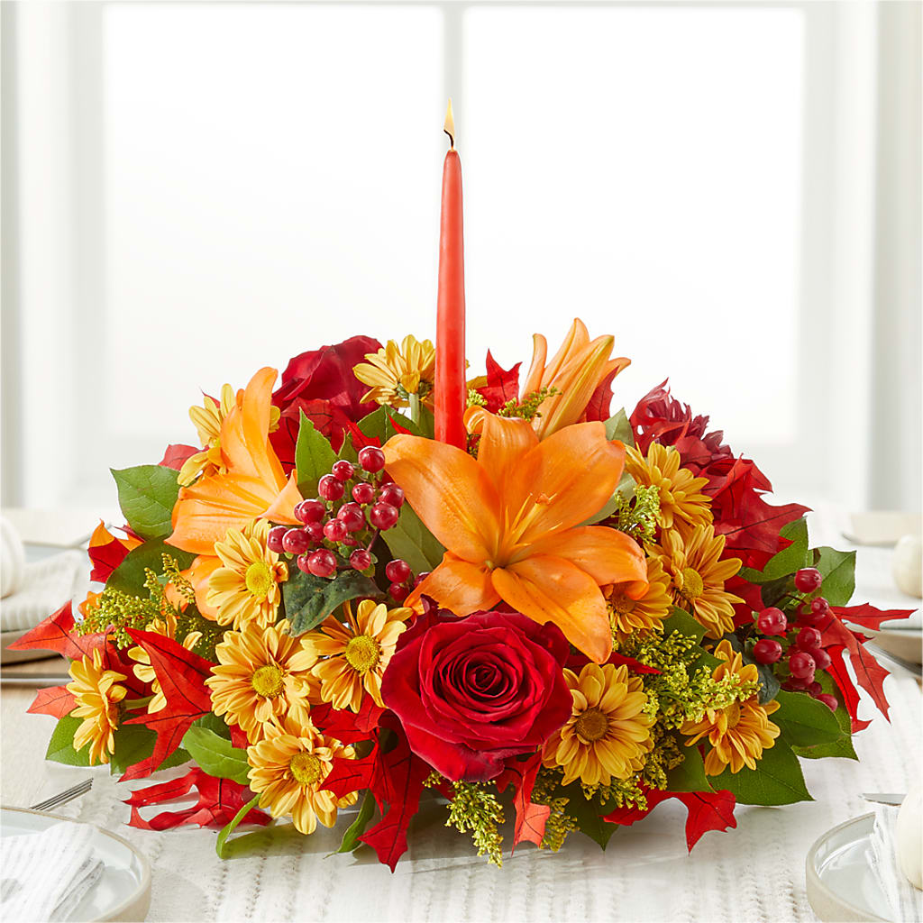 Autumn's Embrace Centerpiece – OBIE'S FLOWERS, Pemberville OH